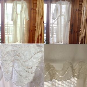 Vintage Victoria Secret Sheer Ivory Romantic Robe Glam wedding white xs